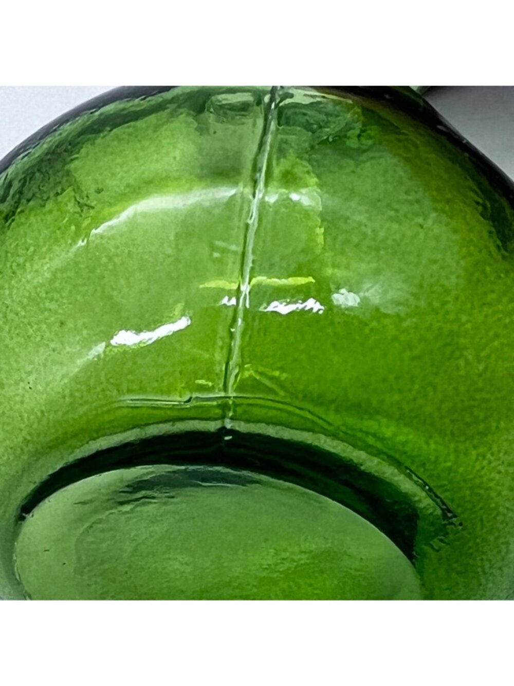 Vintage Couronne Company Apple Green Recycled Glass Bud Vase Made In Spain - Picture 8 of 12